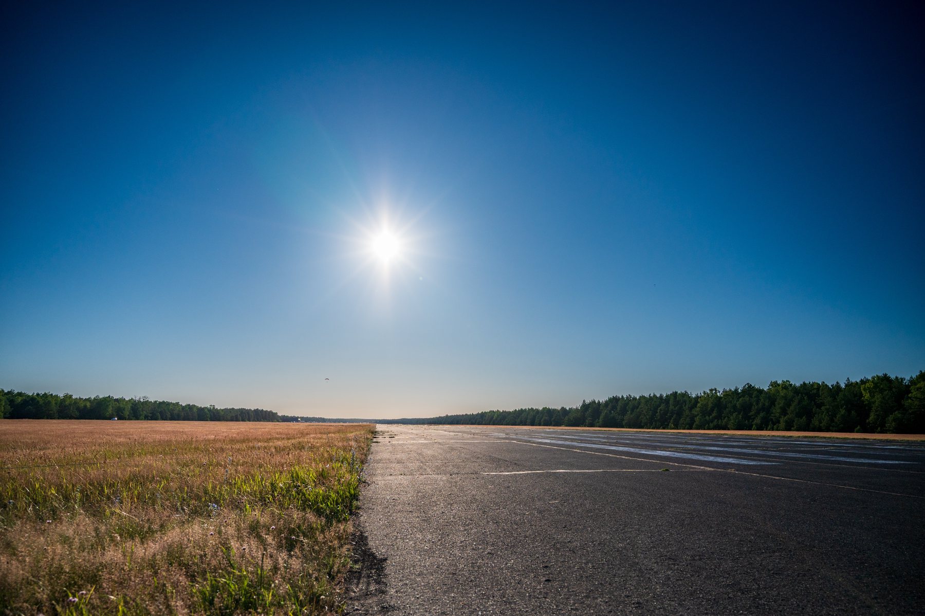 The empty Borsk runway vanishing into the distance under a high summer sun.